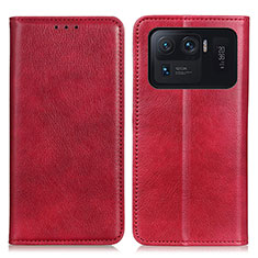 Coque Portefeuille Livre Cuir Etui Clapet N01P pour Xiaomi Mi 11 Ultra 5G Rouge