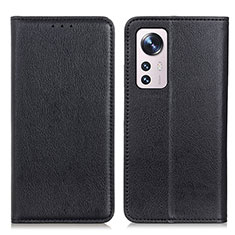Coque Portefeuille Livre Cuir Etui Clapet N01P pour Xiaomi Mi 12 Lite 5G Noir