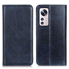 Coque Portefeuille Livre Cuir Etui Clapet N01P pour Xiaomi Mi 12X 5G Bleu