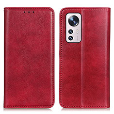 Coque Portefeuille Livre Cuir Etui Clapet N01P pour Xiaomi Mi 12X 5G Rouge