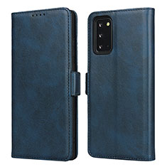 Coque Portefeuille Livre Cuir Etui Clapet N02 pour Samsung Galaxy Note 20 5G Bleu