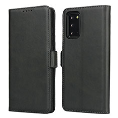 Coque Portefeuille Livre Cuir Etui Clapet N02 pour Samsung Galaxy Note 20 5G Noir