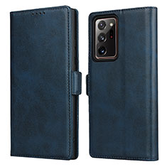 Coque Portefeuille Livre Cuir Etui Clapet N02 pour Samsung Galaxy Note 20 Ultra 5G Bleu
