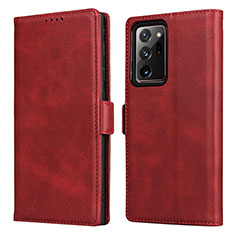 Coque Portefeuille Livre Cuir Etui Clapet N02 pour Samsung Galaxy Note 20 Ultra 5G Rouge