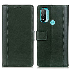 Coque Portefeuille Livre Cuir Etui Clapet N02P pour Motorola Moto E20 Vert