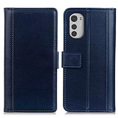 Coque Portefeuille Livre Cuir Etui Clapet N02P pour Motorola Moto E32s Bleu