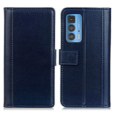 Coque Portefeuille Livre Cuir Etui Clapet N02P pour Motorola Moto Edge 20 Pro 5G Bleu