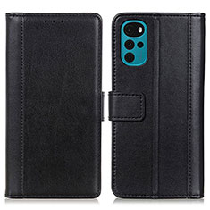 Coque Portefeuille Livre Cuir Etui Clapet N02P pour Motorola Moto G22 Noir