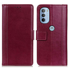 Coque Portefeuille Livre Cuir Etui Clapet N02P pour Motorola Moto G41 Rouge