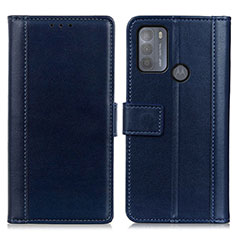Coque Portefeuille Livre Cuir Etui Clapet N02P pour Motorola Moto G50 Bleu