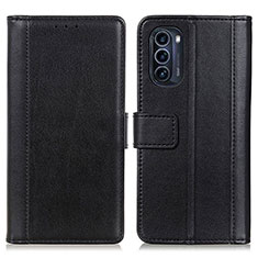 Coque Portefeuille Livre Cuir Etui Clapet N02P pour Motorola Moto G52j 5G Noir
