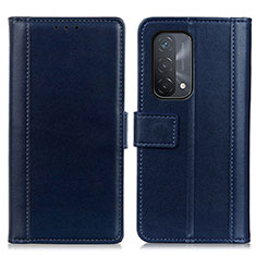 Coque Portefeuille Livre Cuir Etui Clapet N02P pour OnePlus Nord N200 5G Bleu
