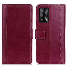Coque Portefeuille Livre Cuir Etui Clapet N02P pour Oppo A95 4G Rouge