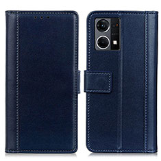 Coque Portefeuille Livre Cuir Etui Clapet N02P pour Oppo Reno7 4G Bleu