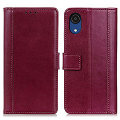 Coque Portefeuille Livre Cuir Etui Clapet N02P pour Samsung Galaxy A03 Core Rouge
