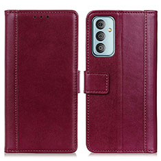 Coque Portefeuille Livre Cuir Etui Clapet N02P pour Samsung Galaxy M13 4G Rouge