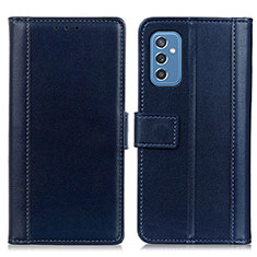 Coque Portefeuille Livre Cuir Etui Clapet N02P pour Samsung Galaxy M52 5G Bleu
