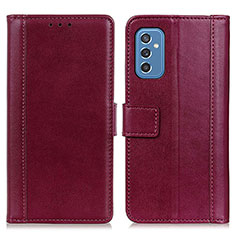 Coque Portefeuille Livre Cuir Etui Clapet N02P pour Samsung Galaxy M52 5G Rouge