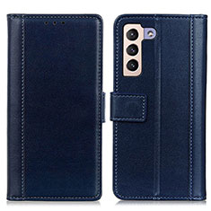 Coque Portefeuille Livre Cuir Etui Clapet N02P pour Samsung Galaxy S23 5G Bleu