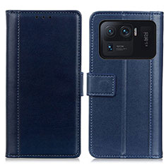 Coque Portefeuille Livre Cuir Etui Clapet N02P pour Xiaomi Mi 11 Ultra 5G Bleu