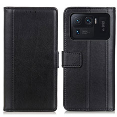 Coque Portefeuille Livre Cuir Etui Clapet N02P pour Xiaomi Mi 11 Ultra 5G Noir