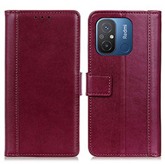 Coque Portefeuille Livre Cuir Etui Clapet N02P pour Xiaomi Poco C55 Rouge
