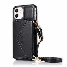 Coque Portefeuille Livre Cuir Etui Clapet N03 pour Apple iPhone 12 Mini Noir