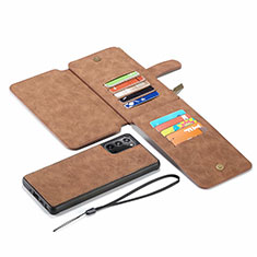 Coque Portefeuille Livre Cuir Etui Clapet N03 pour Samsung Galaxy Note 20 5G Marron