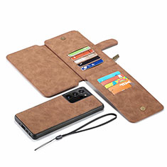 Coque Portefeuille Livre Cuir Etui Clapet N03 pour Samsung Galaxy Note 20 Ultra 5G Marron