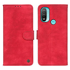 Coque Portefeuille Livre Cuir Etui Clapet N03P pour Motorola Moto E20 Rouge