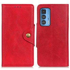 Coque Portefeuille Livre Cuir Etui Clapet N03P pour Motorola Moto Edge 20 Pro 5G Rouge