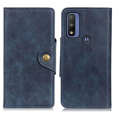 Coque Portefeuille Livre Cuir Etui Clapet N03P pour Motorola Moto G Pure Bleu