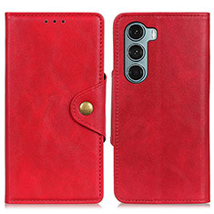 Coque Portefeuille Livre Cuir Etui Clapet N03P pour Motorola Moto G200 5G Rouge