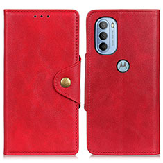 Coque Portefeuille Livre Cuir Etui Clapet N03P pour Motorola Moto G41 Rouge