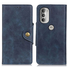 Coque Portefeuille Livre Cuir Etui Clapet N03P pour Motorola Moto G51 5G Bleu