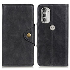 Coque Portefeuille Livre Cuir Etui Clapet N03P pour Motorola Moto G51 5G Noir