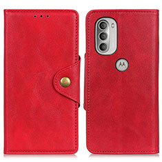 Coque Portefeuille Livre Cuir Etui Clapet N03P pour Motorola Moto G51 5G Rouge