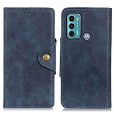 Coque Portefeuille Livre Cuir Etui Clapet N03P pour Motorola Moto G60 Bleu
