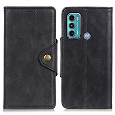 Coque Portefeuille Livre Cuir Etui Clapet N03P pour Motorola Moto G60 Noir