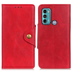 Coque Portefeuille Livre Cuir Etui Clapet N03P pour Motorola Moto G60 Rouge