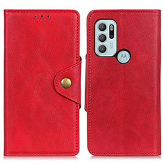Coque Portefeuille Livre Cuir Etui Clapet N03P pour Motorola Moto G60s Rouge