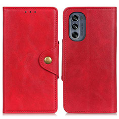 Coque Portefeuille Livre Cuir Etui Clapet N03P pour Motorola Moto G62 5G Rouge