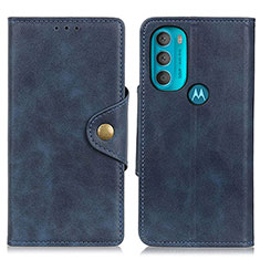 Coque Portefeuille Livre Cuir Etui Clapet N03P pour Motorola Moto G71 5G Bleu
