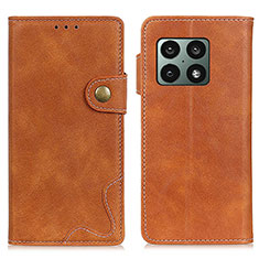 Coque Portefeuille Livre Cuir Etui Clapet N03P pour OnePlus 10 Pro 5G Marron
