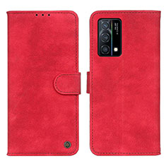 Coque Portefeuille Livre Cuir Etui Clapet N03P pour Oppo K9 5G Rouge