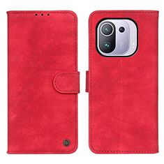 Coque Portefeuille Livre Cuir Etui Clapet N03P pour Xiaomi Mi 11 Pro 5G Rouge