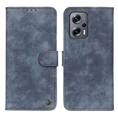 Coque Portefeuille Livre Cuir Etui Clapet N03P pour Xiaomi Redmi Note 11T Pro+ Plus 5G Bleu