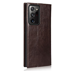 Coque Portefeuille Livre Cuir Etui Clapet N04 pour Samsung Galaxy Note 20 Ultra 5G Marron