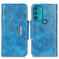 Coque Portefeuille Livre Cuir Etui Clapet N04P pour Motorola Moto G71 5G Bleu Ciel