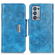 Coque Portefeuille Livre Cuir Etui Clapet N04P pour Oppo Reno6 Pro+ Plus 5G Bleu Ciel